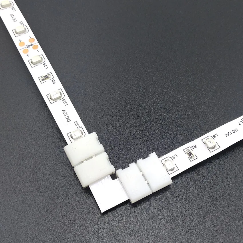 2PIN/5PIN Free Soldering LED Connector 10mm L / T / X Shape Corner Connector for LED Strip Light RGB RGBW RGBWW