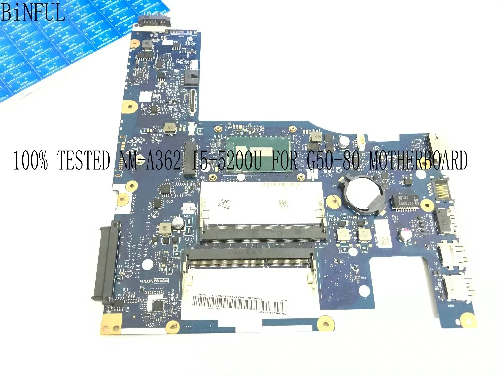 FAST SHIPPING AVAILABLE  ACLU3/ALCU4 UMA NM-A362  NM-A272 LAPTOP MOTHEBOARD FOR LENOVO G50-80 / G50-70 ONBOARD I5 PROCESSOR.