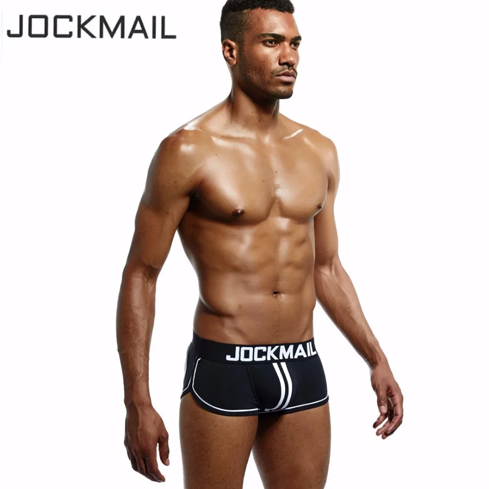 JOCKMAIL Brand Men open back underwear jockstrap sexy sissy panties Bottomless Men boxer shorts Cotton Backless Gay Underwear