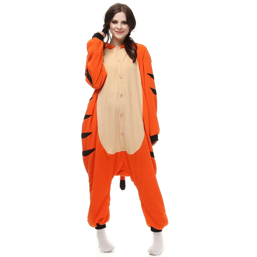 Kigurumi-Disfraz de tigre de Bengala para hombre y mujer, pijama de animales de dibujos animados, Mono para fiesta de Carnaval y Halloween