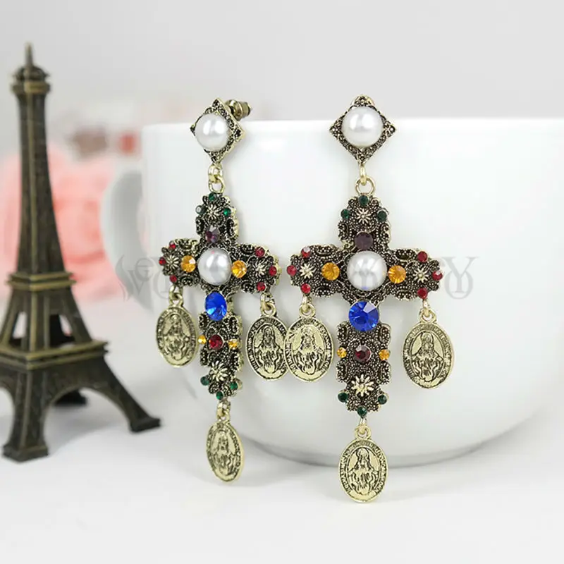 VEYO Crystal Cross Alloy Earrings High Quality Classic