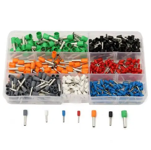 600Pcs Insulated Cord End Terminal Bootlace Cooper Ferrules Kit Set Wire Copper Crimp Connector