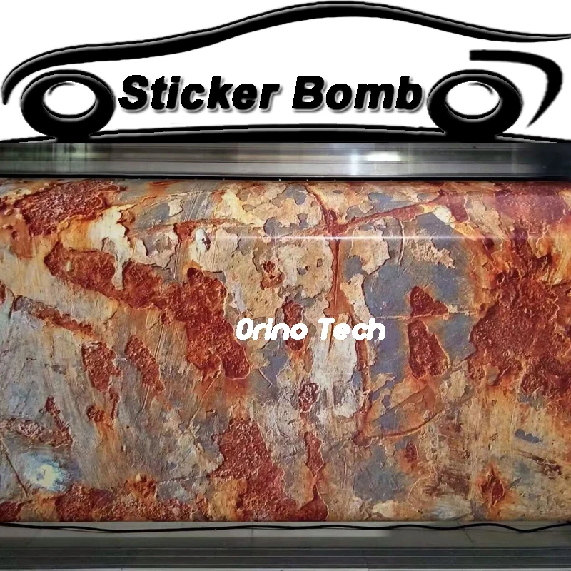 

Newest Rusty Stickerbomb Camouflage Vinyl Wrap Film With Air Bubble Free Vehicle Boat Sticker Bomb Rust Wrapping