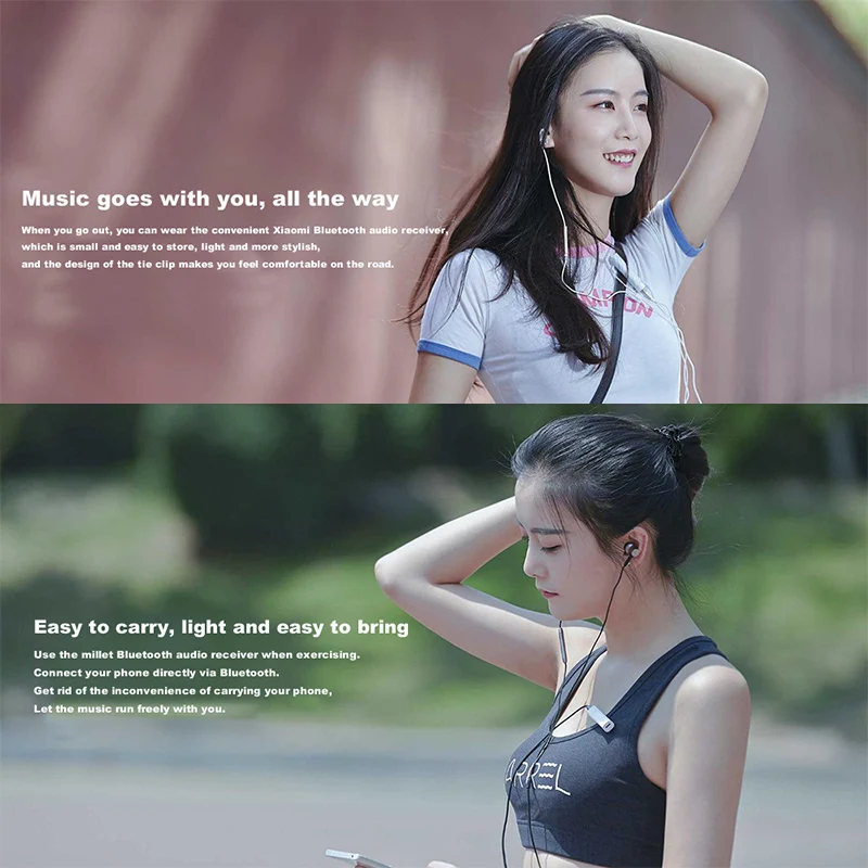 Xiaomi Bluetooth Audio Receiver Wireless Adapter Professional Amplifier Chip Bluetooth 4.2 Built-in Battery Dual-link Connection