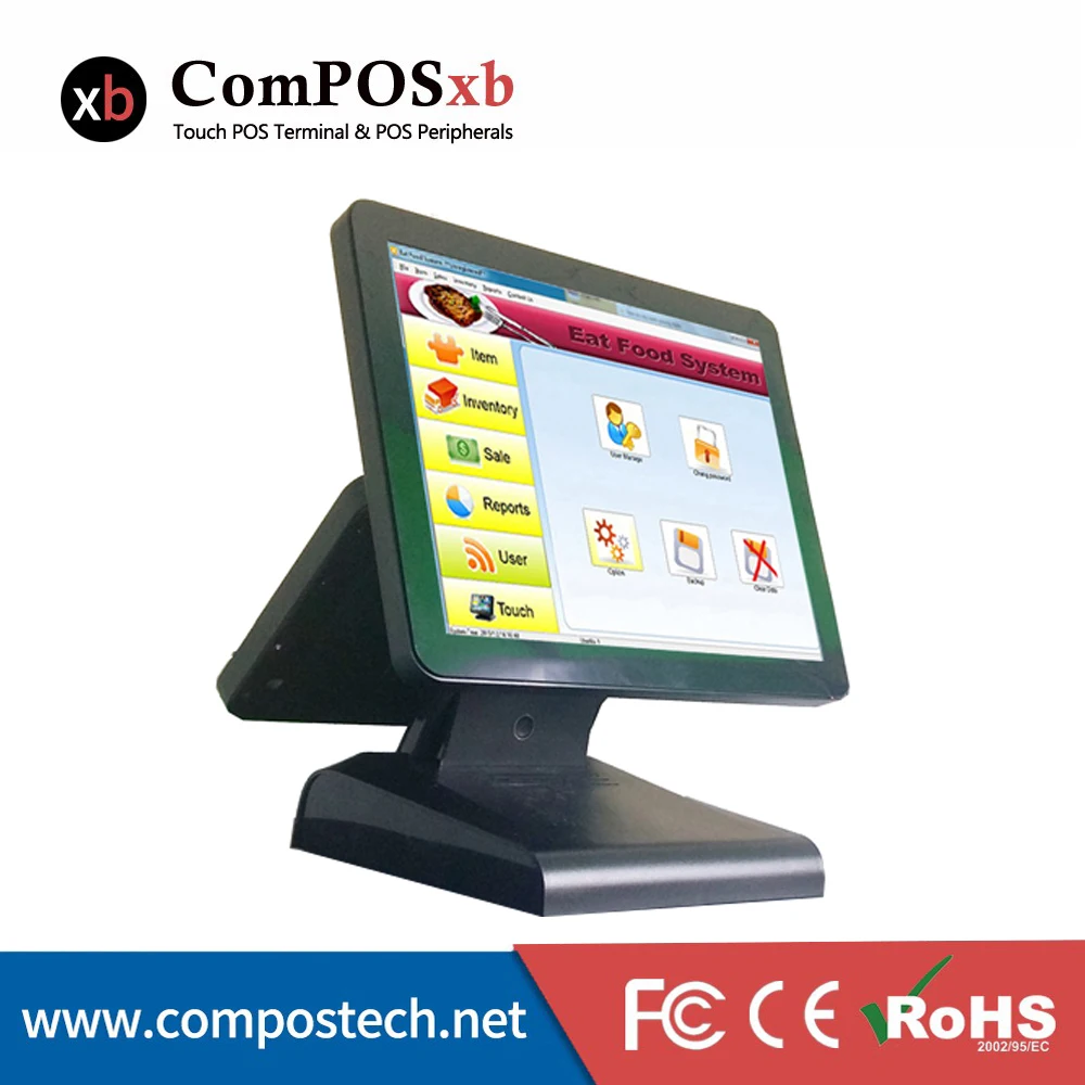 Factory Price Cashier Register POS System 15/12 Inch Dual Screen Point Of Sale For Retail Store Bars Salon