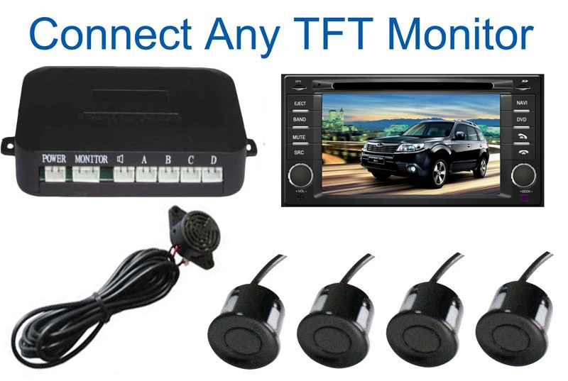 

Car Parking System with 4 Sensors visual Car video Parking Sensor Auto parking Connect Car DVD Monitor And Rearview Camera