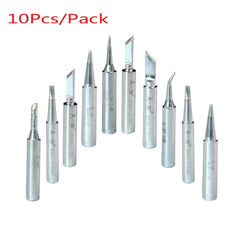 

Newest 10 Pcs/Set Soldering Iron Tips Lead-Free Screwdriver 900M-T For Hakko Rework Station Tool Kit