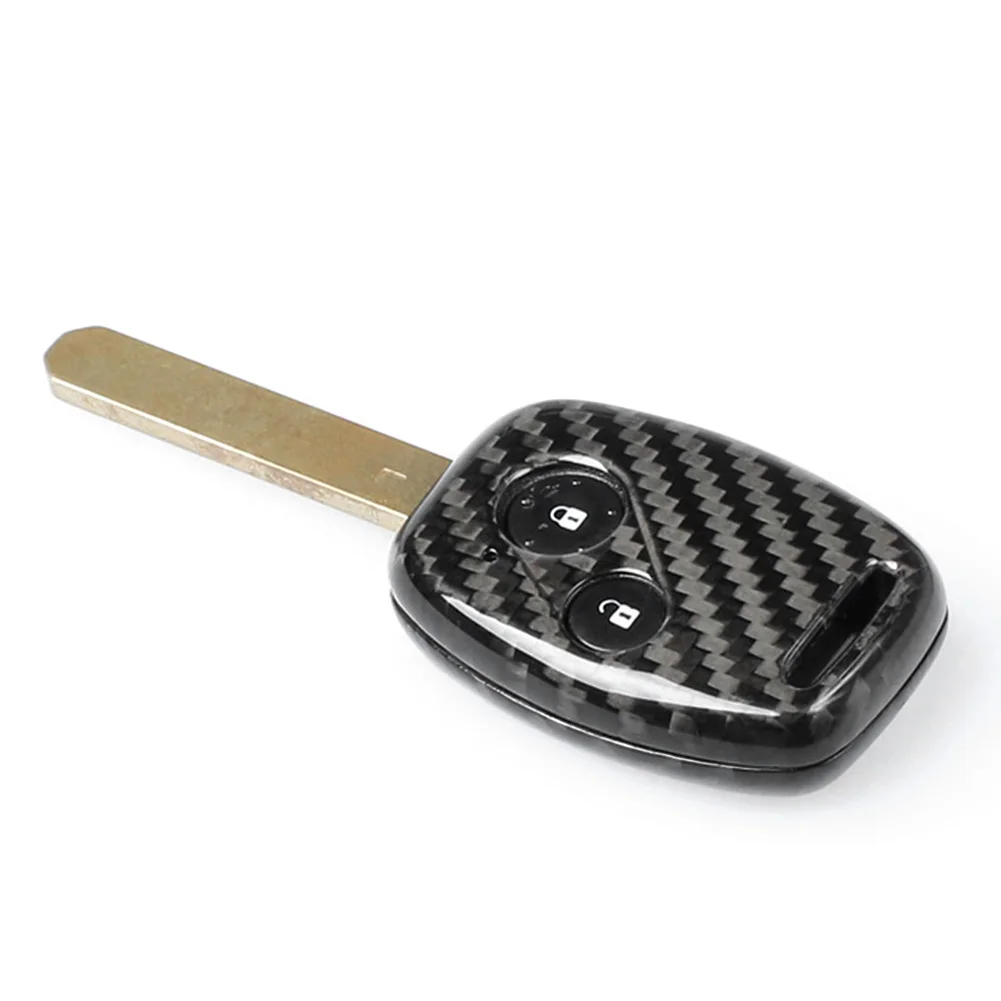 Genuine Carbon Fiber Car Auto Remote Key Case For 2 Button Honda Type R Civic Jazz Accord Fit Odyssey CRZ Insight