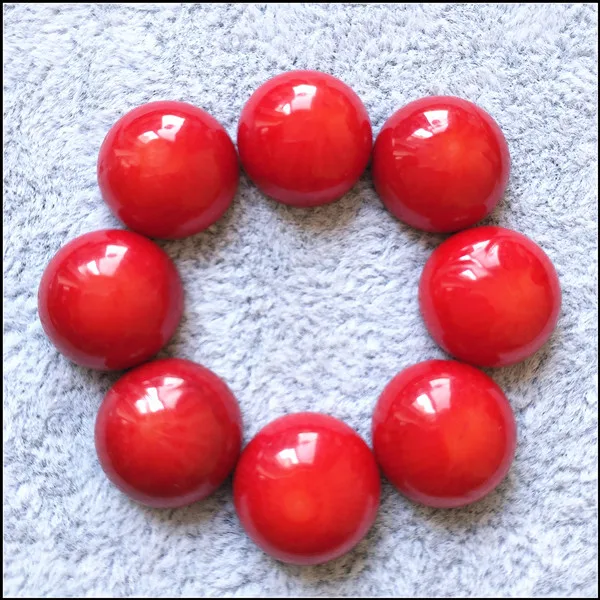 10PCS Red Coral Cabochons Coin Shapes For Charms Earring Pins Fashion Bracelet Making Accessories Size 8MM 9MM 10MM12MM