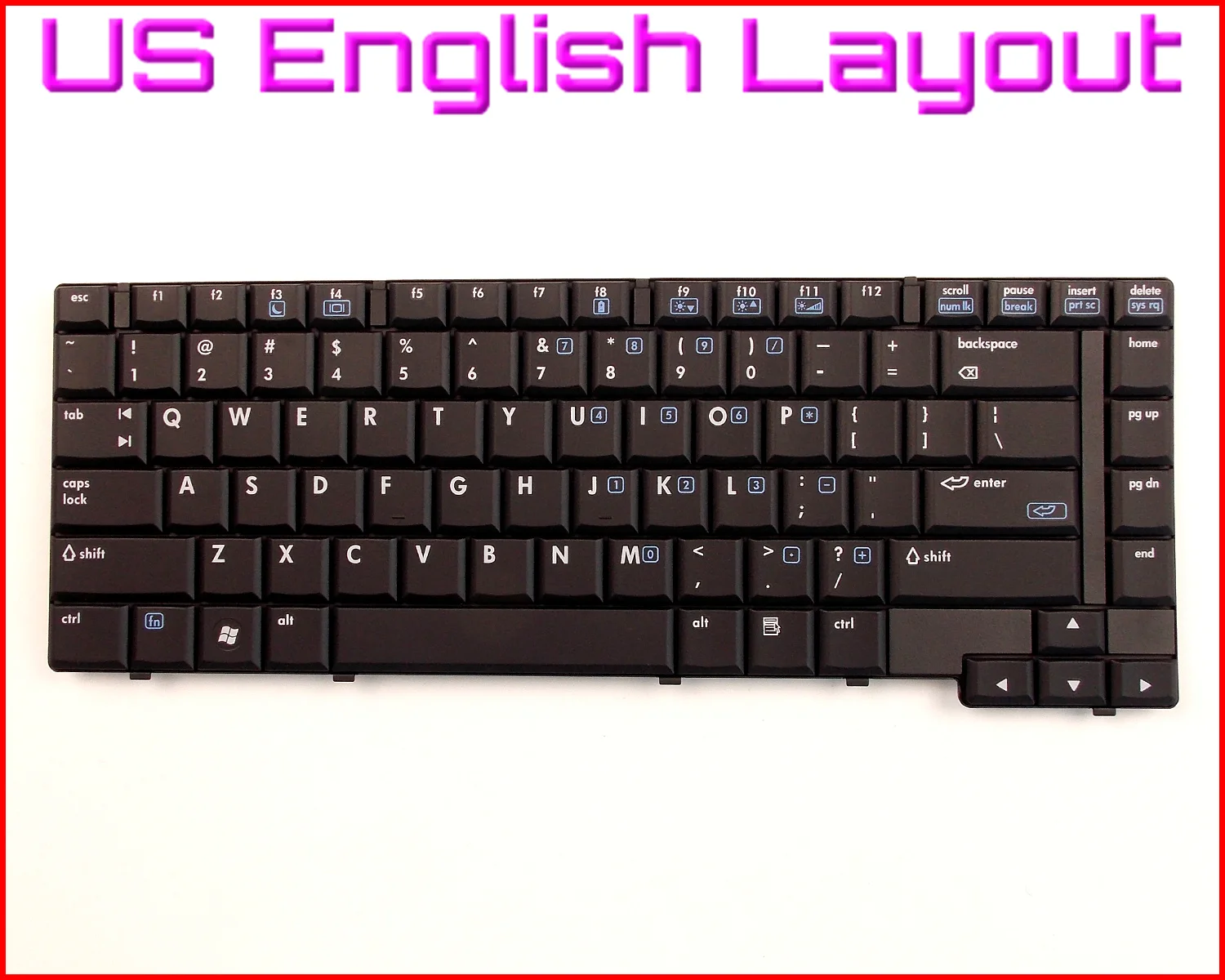 New Keyboard US English Version for HP/Compaq 8510 8510P 8510W 451020-001 452229-001 6037B0017901 Laptop