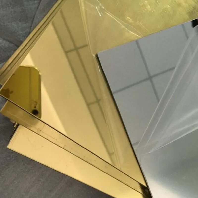 20pcs/lot 300x200x3mm Acrylic Gold Mirror Square Sheet Plastic Pier Glass Hotel Decorative Lens Not Easy To Broken