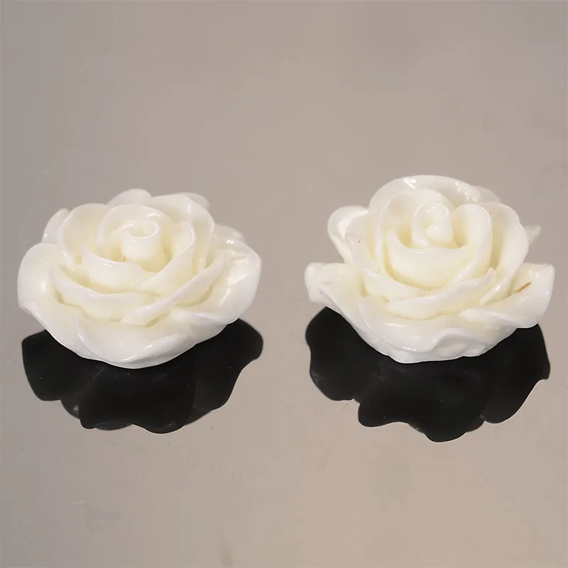 Miasol 20Pcs Resin Rose Flower Beads Decoration Crafts Flatback Cabochon Scrapbooking Fit Phone Embellishments Diy Accessories