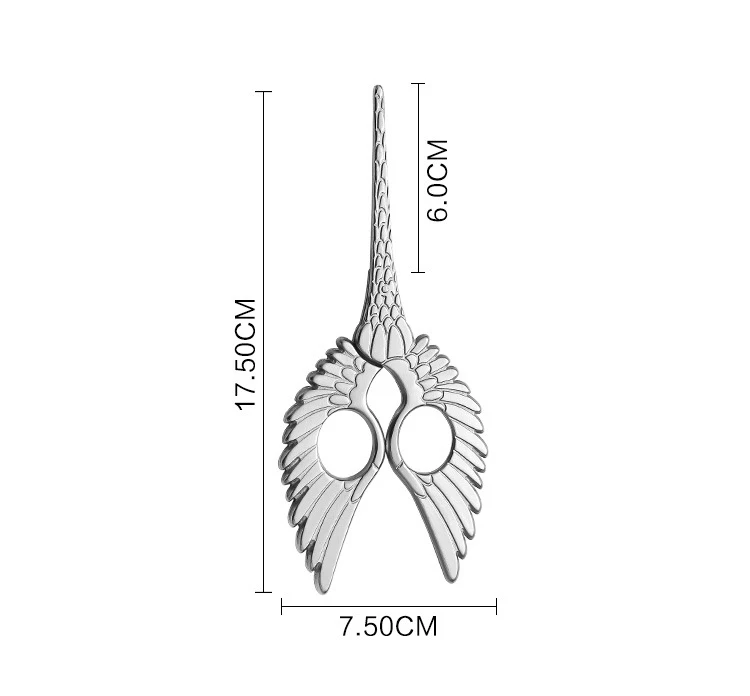 Stainless Steel needlework scissors Embroidery Tailor\'s Scissor Thread Trimmer Fabric Angel wings feathers Craft Sewing Tools