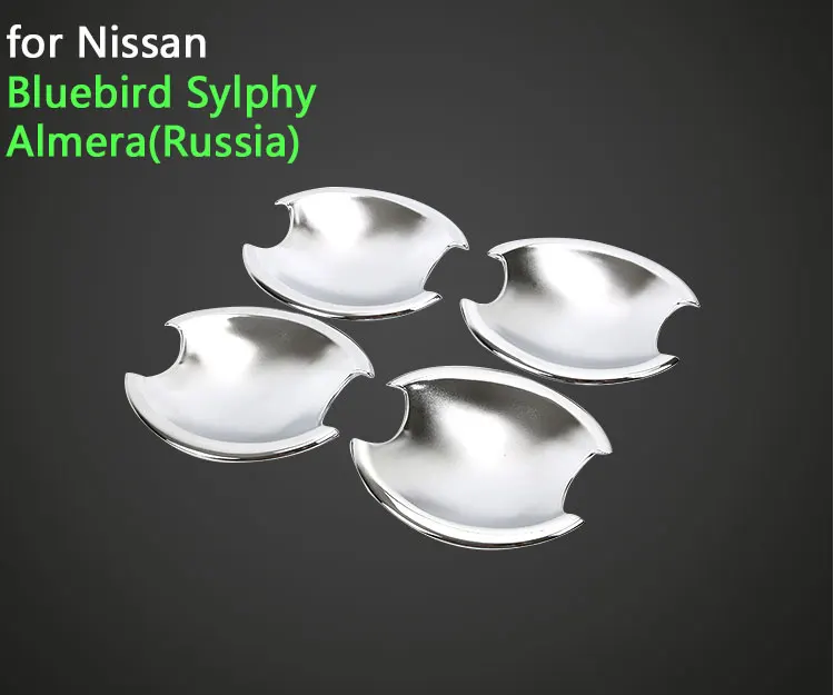 For Nissan Almera Bluebird Sylphy G11 2006-2015 Luxurious Chrome Door Handle Covers 2009 2010 Accessories Stickers Car Styling