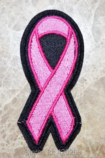 

HOT SALE! ~ Pink Breast Care Ribbon Iron On Patches, sew on patch,Appliques, Made of Cloth,100% Guaranteed Quality