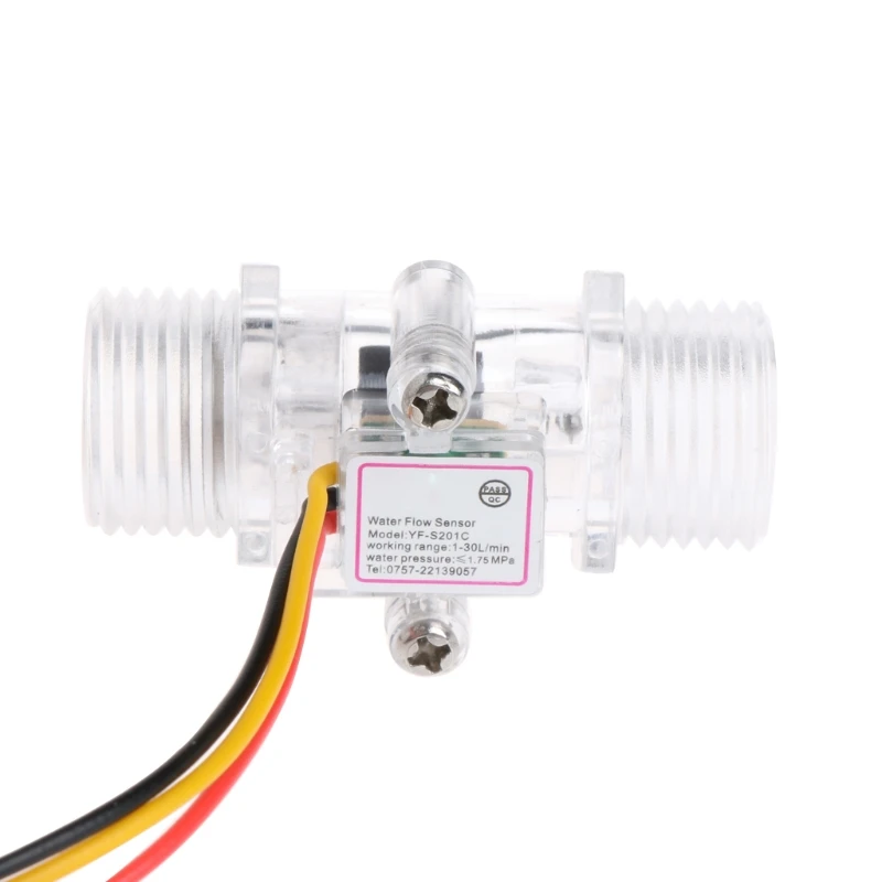 OOTDTY-Interruptor de Sensor de flujo de agua G1/2 ", medidor de efecto Hall, Control DC 5-15V