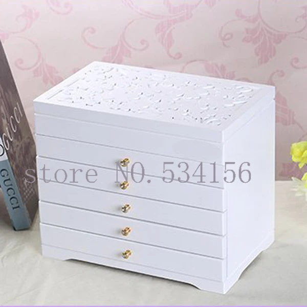 Upgraded version With mirror Wood Jewelry Box Storage Gift Display Box Jewelry Lagre Gift Box  Packaging casket  gift   box