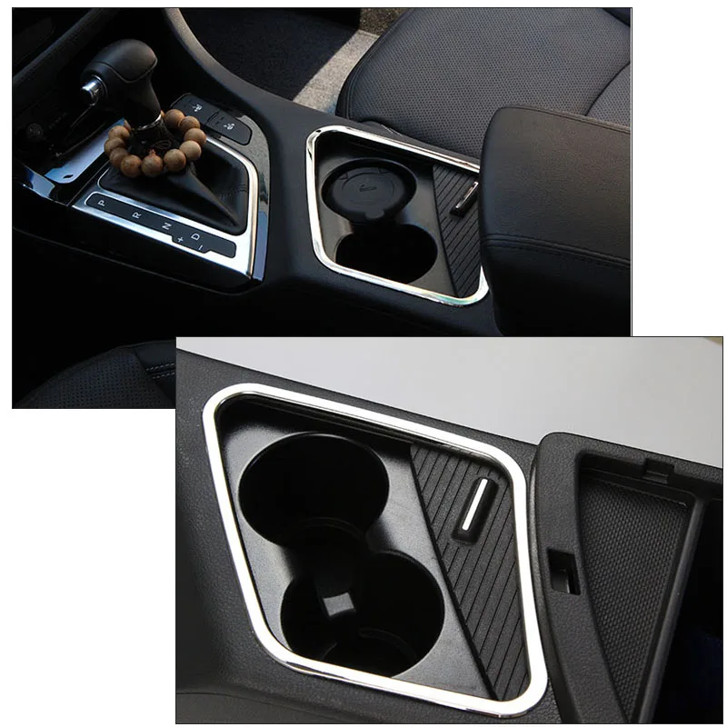 Mirror Stainless Interior Accessories Armrest Cup Holder Frame Panel Trim Cover for Kia Optima 2011 2012 2013 2014 2015