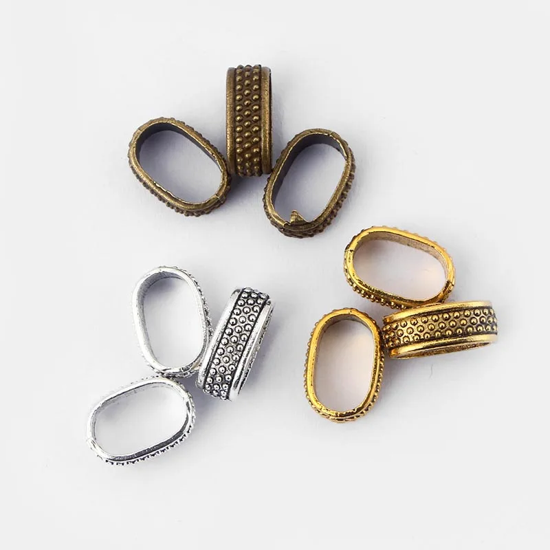 20pcs Bronzo Antico/Oro Dots Beads Slider Spacer Per 10*6mm Liquirizia Cavo di Cuoio Risultati Dei Monili accessori