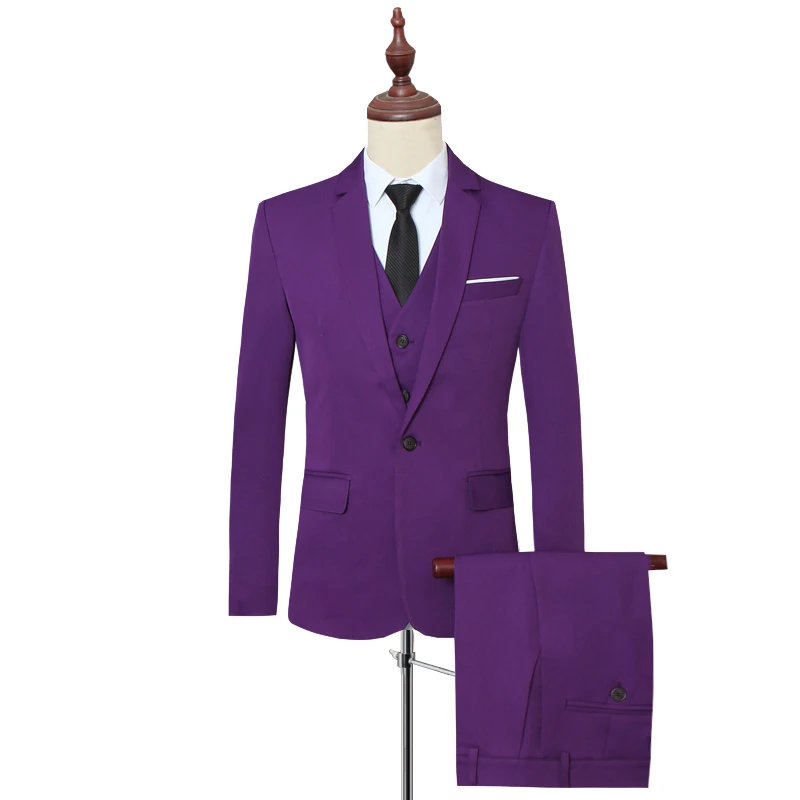 

6XL Terno Masculino Slim Fit Purple Wedding Suits For Mens Blue Costume Mariage Homme Black Business Mens Suits Formal Slim Fit