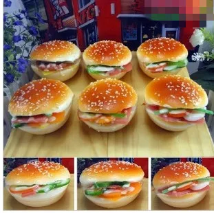 6pcs/set Simulation Bread Hamburger Mini Fairy Home/ Micro Landscape Decorations Food Model Early Educational Kid Kitchen Toys