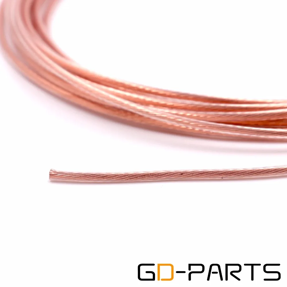 GD-PARTS 1.5mm 2mm 4mm 6mm wysokiej czystości PTFE OCC drutu kabel DIY miedzi przewód zasilający wzmacniacz Audio hi-fi Upgrade linii 19 stoi