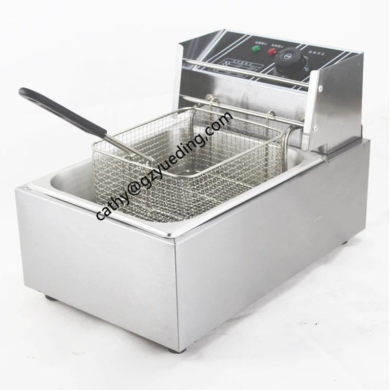 Table Counter Top Automatic Commercial Stainless Steel one tank one basket 6L Electric Deep Fryer for Sale