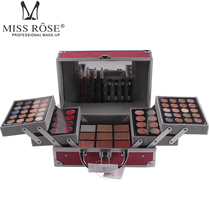 Miss Rose makeup set with eyeshadow blusher concealer contour powder kit rose red Leopard makeup palette for makeup artist MS004