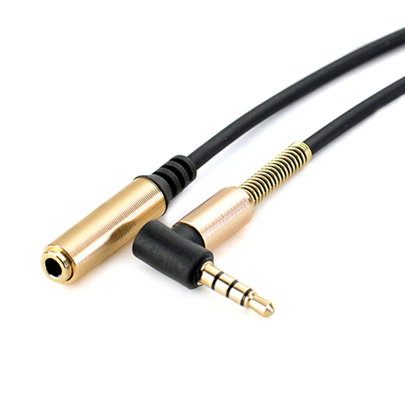 

Hot Sale 25cm Strero 3.5MM Jack 90 Right Angle Male To Female Audio Aux Extension Cable Cord