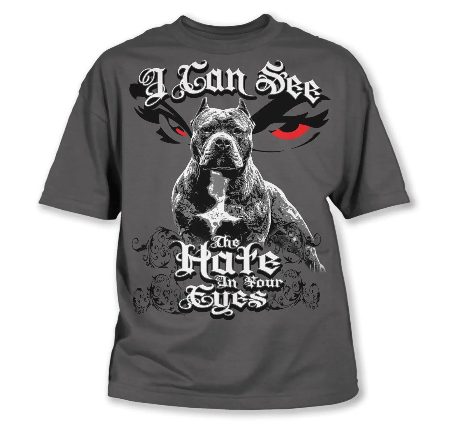 Brand Man T Shirt 2019 New Brand Tee Cotton Clothes New Hate In Your Eye'S Pit Bull, Bully Breed Men'S Charcoal T Shirt Sale