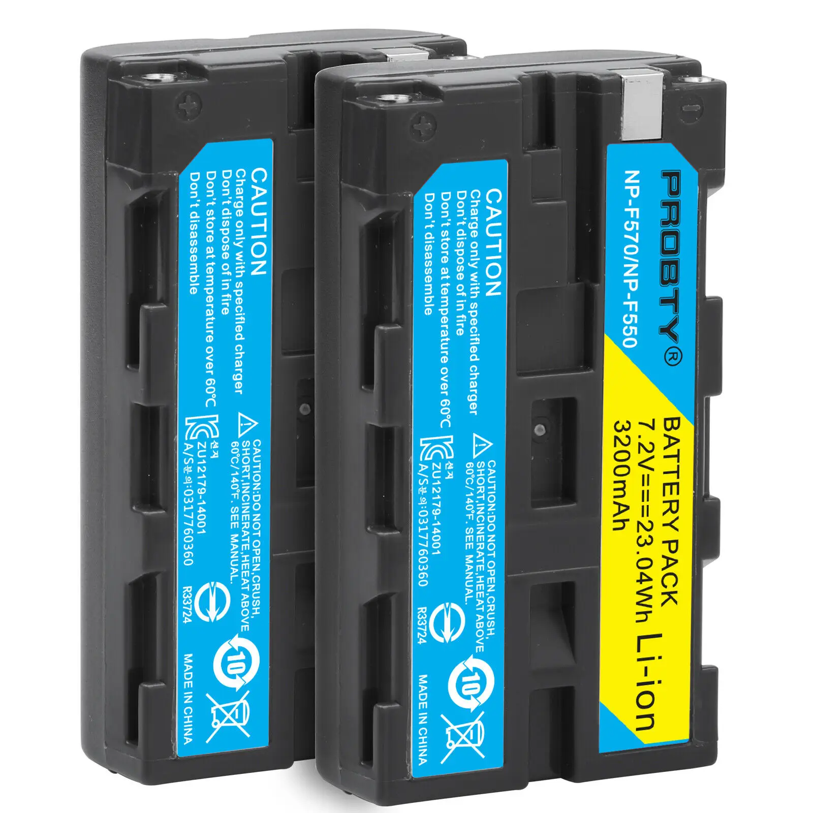 

2 Pcs NP-F550 NP F550 NPF550 Rechargeable Li-ion Camera Battery For Sony NP-F330 NP-F530 NP-F570 NP-F730 NP-F750 NP-F770 NP-F970