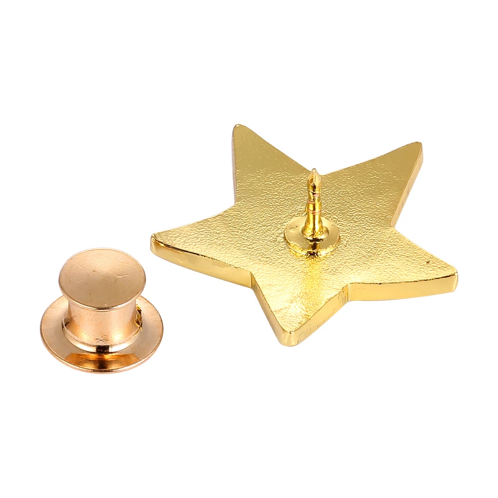 Red Star with Gold Metal Rim Pin Badge