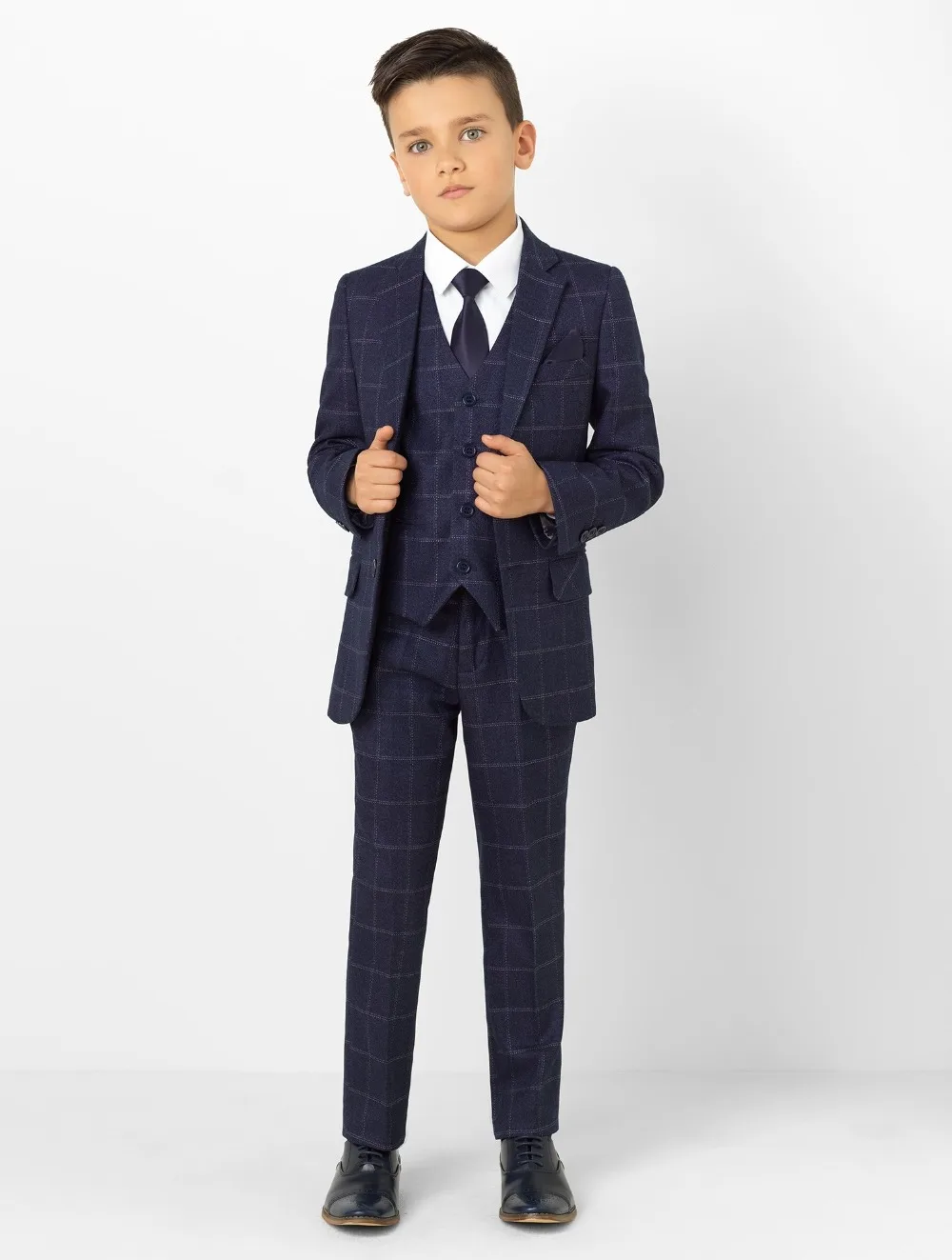 Vêtements pour garçons, costumes pour enfants à revers, ensemble de vêtements sur mesure 3 pièces, costume de bal (veste + pantalon + cravate + gilet) 025, nouvelle collection 2019