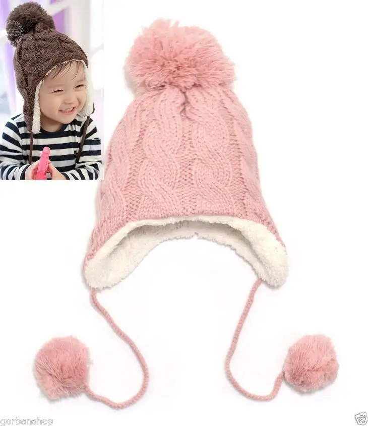 BomHCS Baby Childrens Beanie Girls/Boys Cap Winter Hat Warmer Knitted Pompon Covering