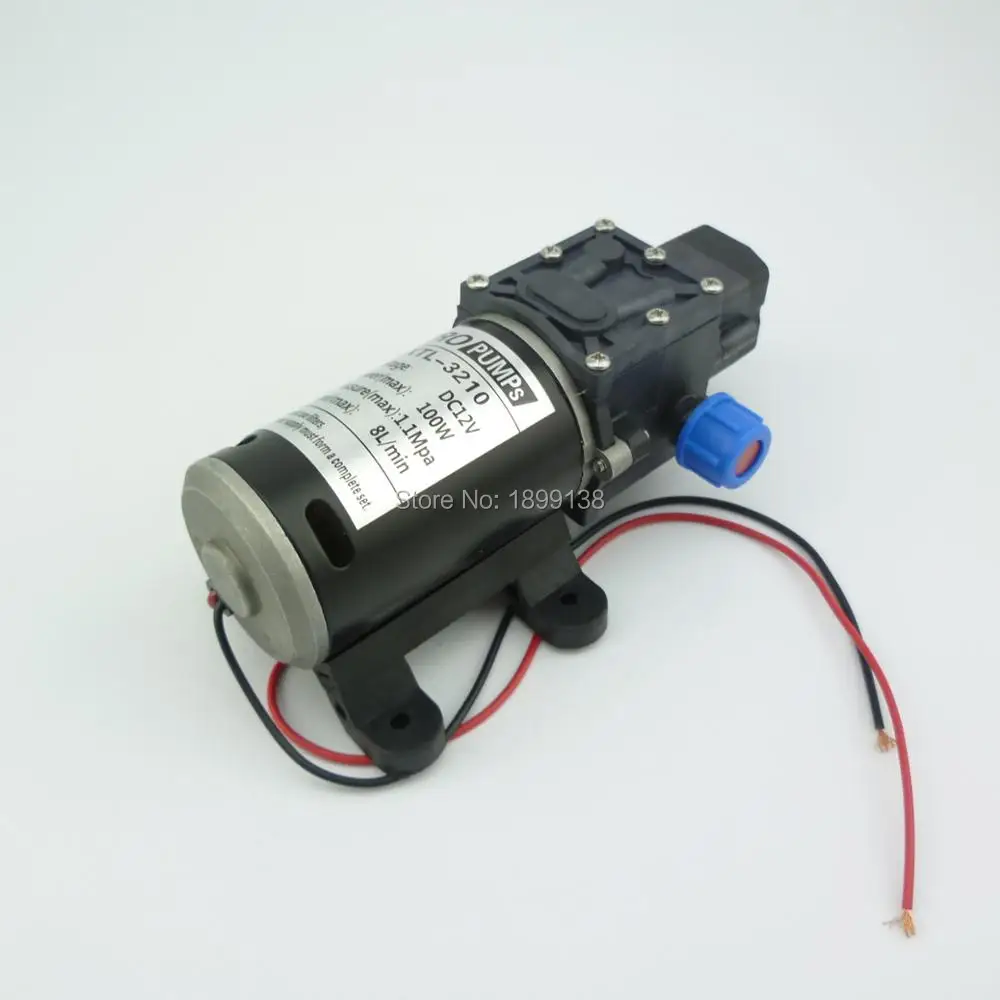 

100w 8L/Min small electric diaphragm water pump High Pressure water pump dc 12v self priming pump