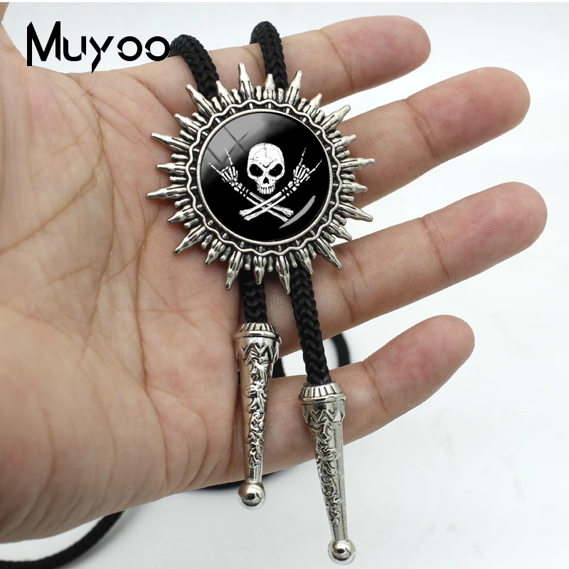 BOLO-Corbata de calavera Punk Rock para hombres, corbata Bolo de esqueleto de moda, precio al por mayor, fiesta de Halloween, joyería Retro, nuevo, 0142