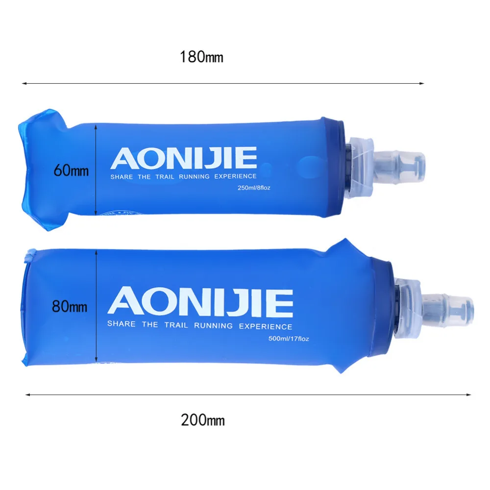 AONIJIE – bouteille d\'eau pliante en TPU pour boisson gazeuse, sans BPA, vêtement de Sport pour Camping en plein air, piste, course à pied, Jogging,