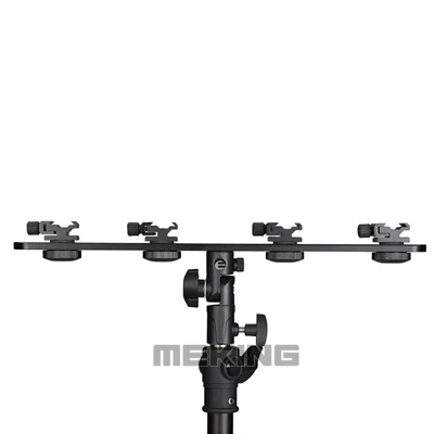 Meking Selens M11-083 4 hotshoes Speedlite حامل المظلة قطب ضوء دعامة حامل معدني
