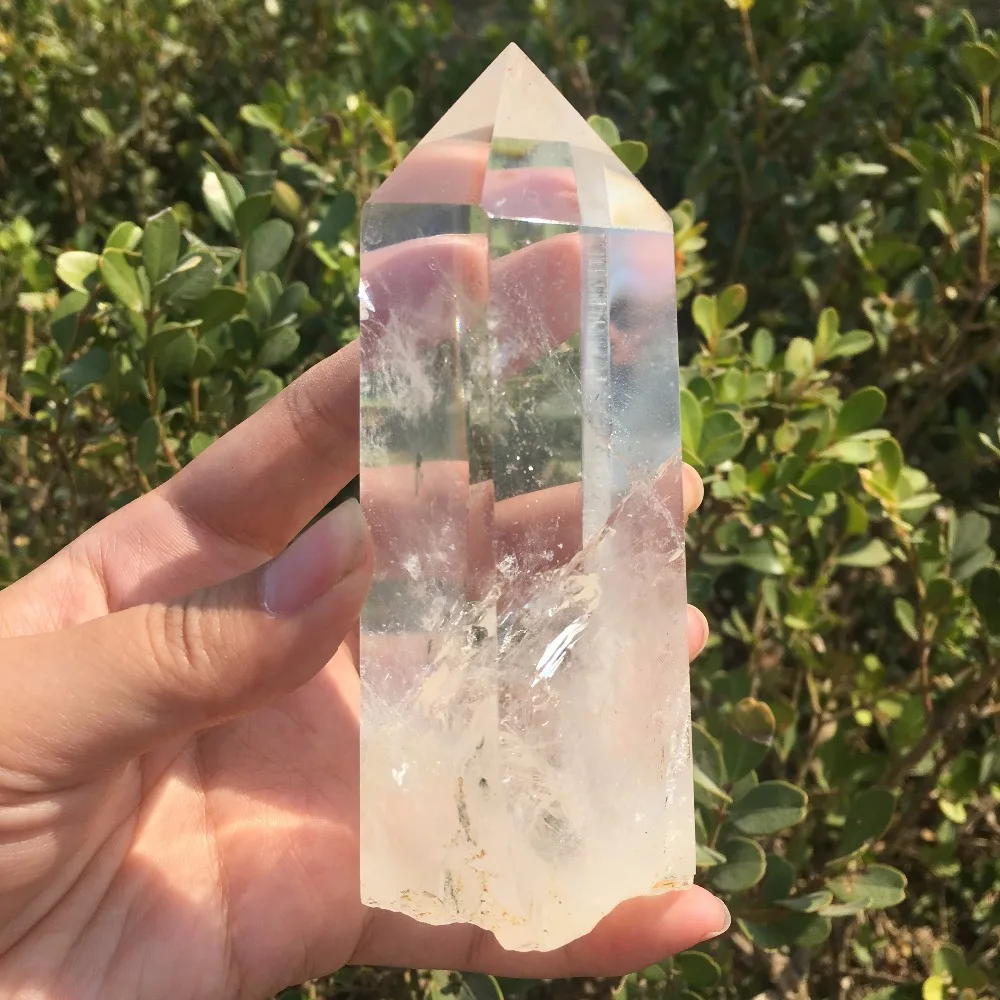 280g Large Clear Lemurian Seed Quartz Natural Point Cluster Crystal Rough Healing