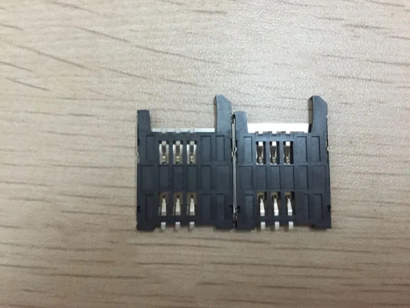 10PCS/LOT SIM Card Slot 6P Clamshell  standard SIM size in stock