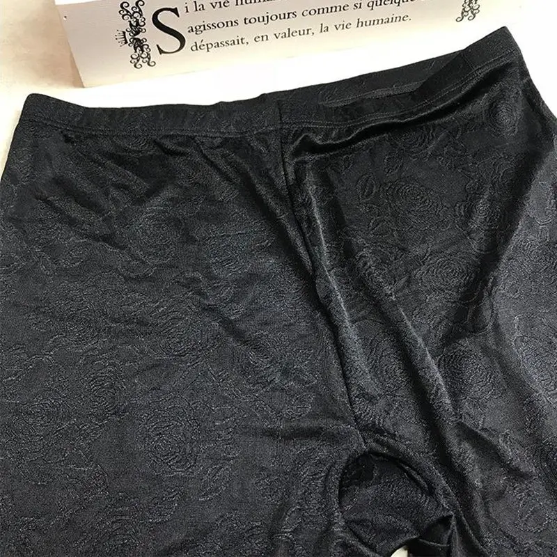 MAX 120KG Plus size High elastic jacquard weave lace pants,anti chafing legs big pants Safety Short Pants women 4547 6xl,5xl