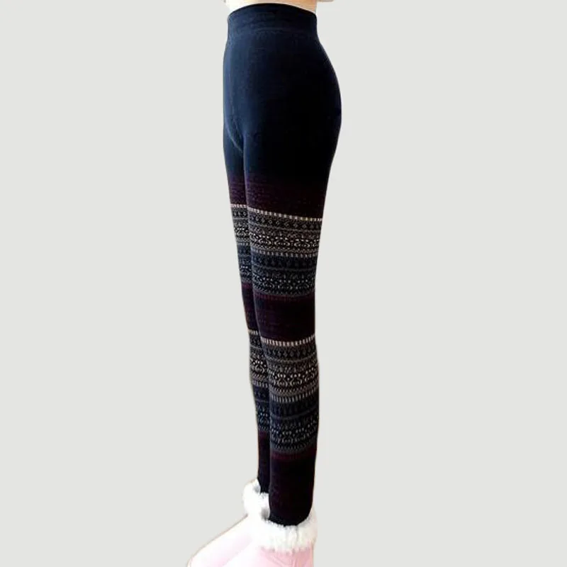 Rihschpiece-mallas cálidas de terciopelo para mujer, Leggings gruesos de cintura alta, pantalones de navidad, talla grande, RZF736