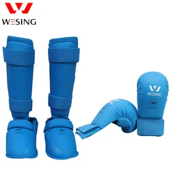 Wesing WKF Approved Karate Shin and Instep Guards Shin Pad and Karate Gloves Karate Equipment Protector Set Competition