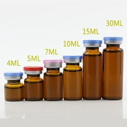 Frascos de vidrio de inyección con tapa abatible, botellas pequeñas de vidrio para medicina, 10 piezas, 50 piezas, 4ml, 5ml, 6ml, 8ml, 10ml, 12ml, 15ml, 20ml, 30ml