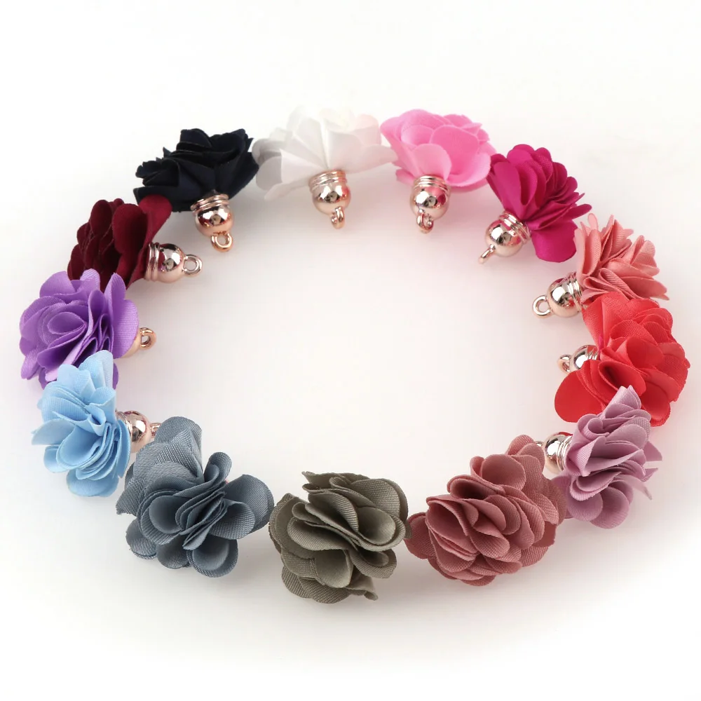 Image 4: 10 pièces petit pétale fleur gland bijoux à bricoler soi-même faisant des résultats fleurs pendentif glands bijoux accessoires