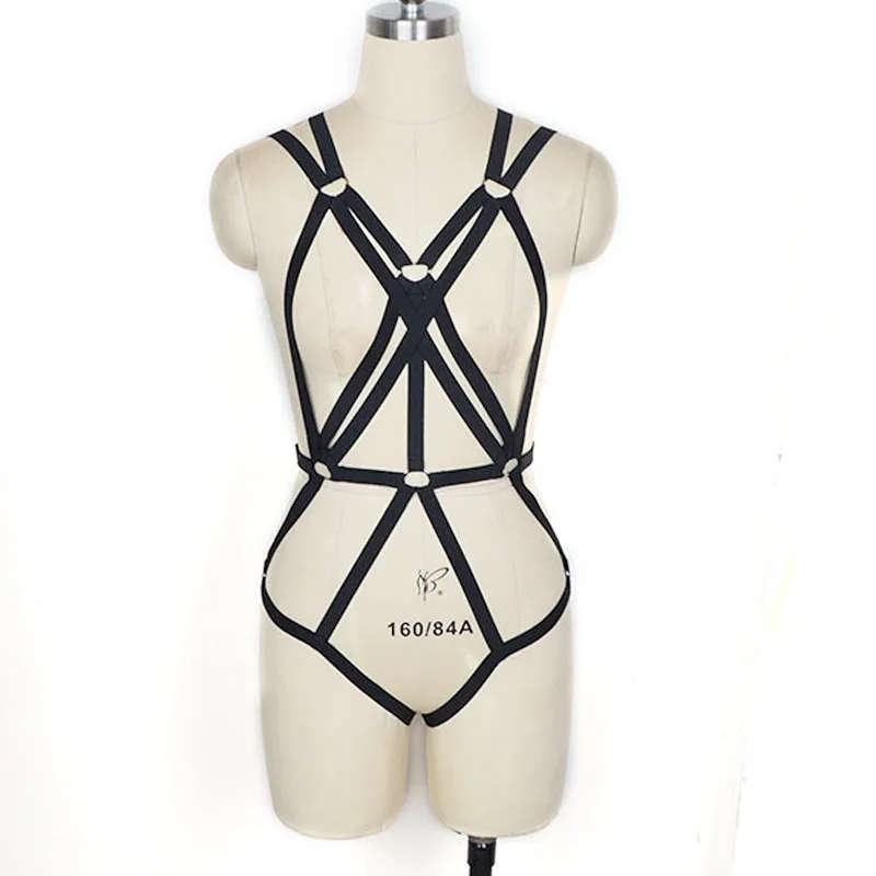 Full Body Harness bondage Fetish black Fantasy Bondage USA Adjustable Strap Harness Elastic Bond crop top bra basic models