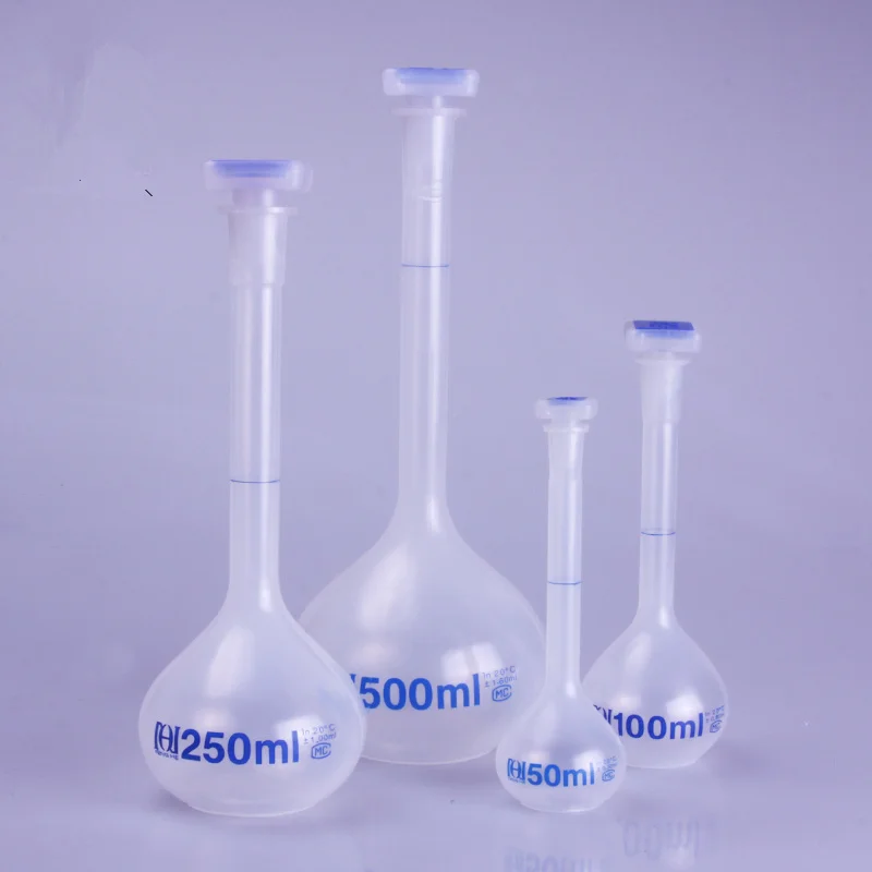 1pcs 25-1000ml Plastic PP Liquid Measuring Volumetric Flask with Stopper Labware