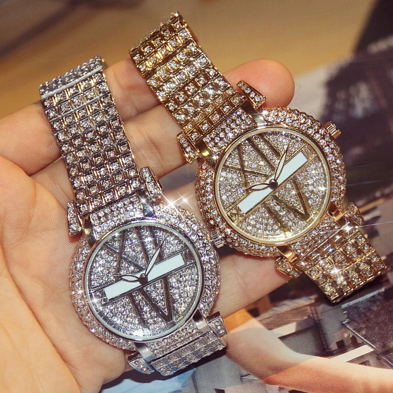 2019 Luxury Diamond Women Watches Fashion Stainless Steel Bracelet Wrist Watch Women Design Quartz Watch Clock relogio feminino