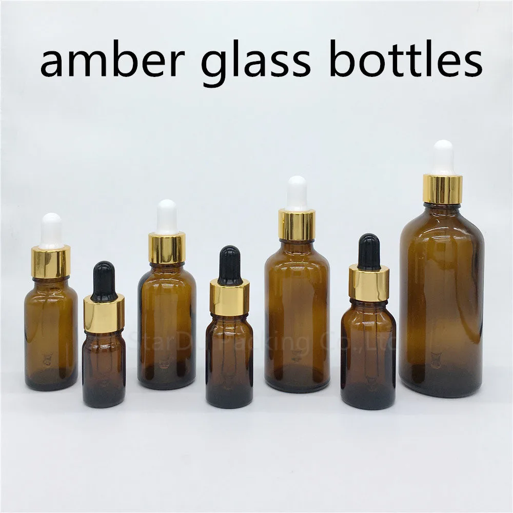 

100pcs 5ml, 10ml,15ml,20ml,30ML,50ml,100ml Amber Glass Bottle With Dropper Essential Oil Bottle ,Perfume Bottle