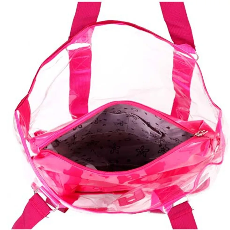 Candy color Transparent Bags Summer Package PVC clear Beach Bag Jelly Bag Crystal Shoulder Bag Women Handbag drop shipping